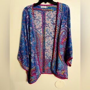 Colorful Paisley Kimono Cardigan Size Medium Large
